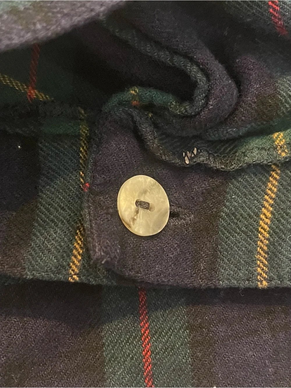 Vintage Y2K LizSport Wool Tartan Wrap Skirt Size 10 Green Plaid Fringe Buckle - Picture 7 of 12